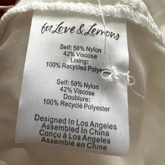 For Love & Lemons Revolve White Lace Victoria Mini Dress size XS CL1